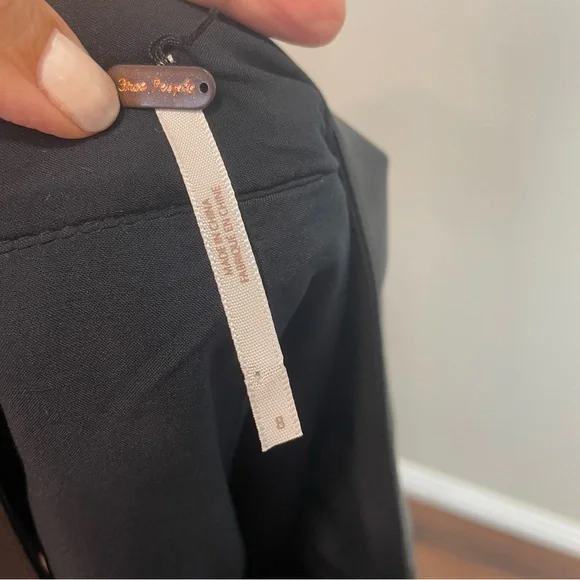 Free People Emmy Studded Black Mini Skort Faux Leather Size 8 - Picture 7 of 10